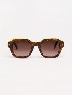 Carole - Acetate Stripe Brown/Lime topline