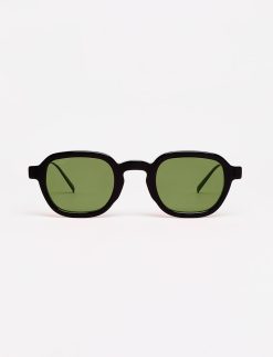 Ginger - Acetate Black with Green lenses