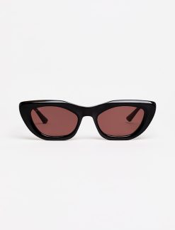 Guetto - Acetate Black with Burgundy lenses