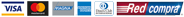 Visa, Mastercard, Magna, American Express, Diners Club y Redcompra